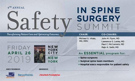 Dr. Lenke Co-Chairs the 4th Annual Safety in Spine Surgery Summit